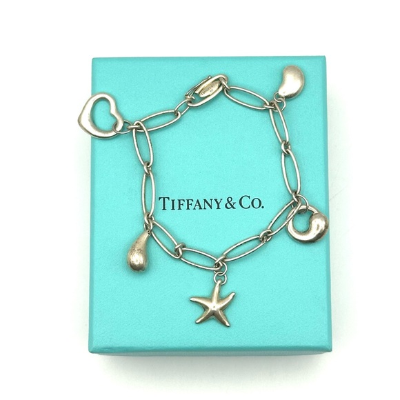 Tiffany & Co. Jewelry - Tiffany & Co VINTAGE Elsa Peretti Silver  5 Charm Bracelet